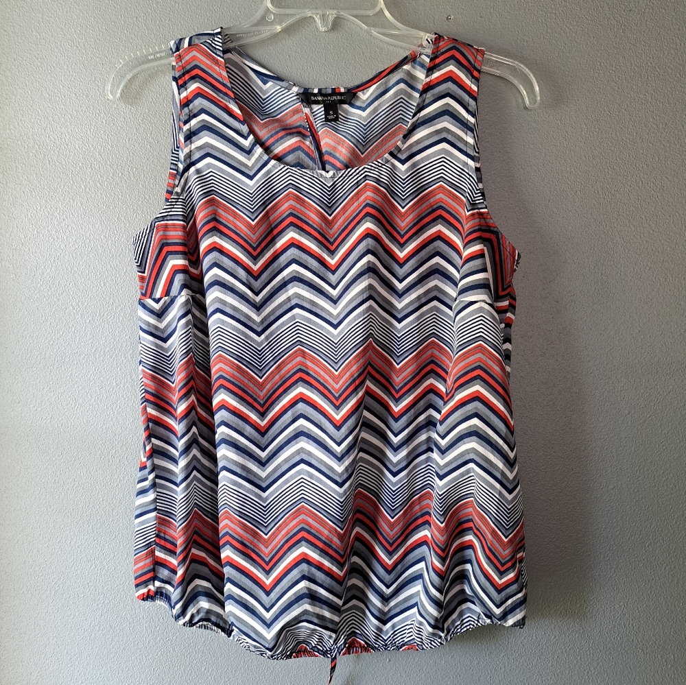 Banana Republic Navy Red White Tank Top, Size Small